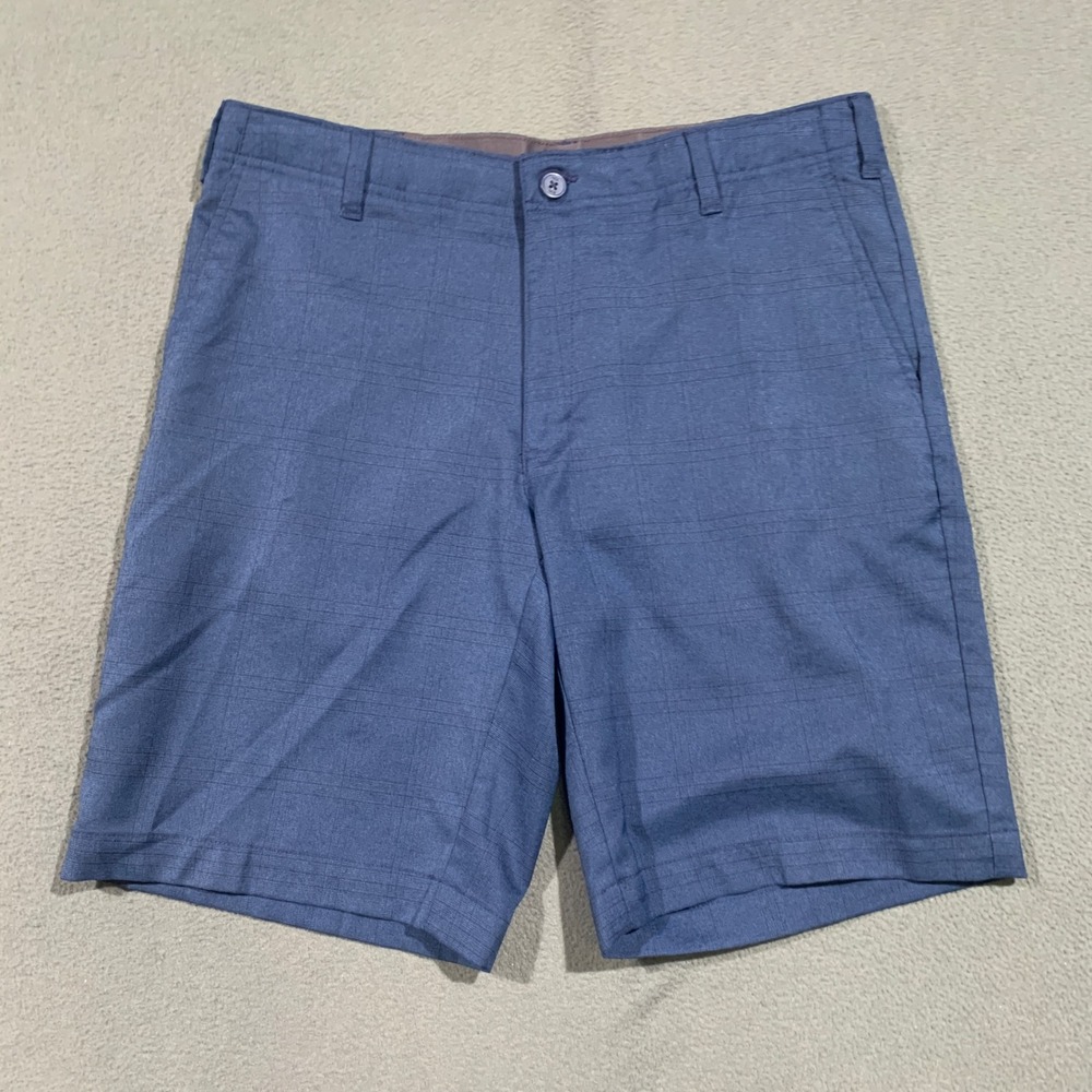 BCG Mens Blue Plaid‎ Golf Shorts Size 34W Stretch Performance Active Golf
